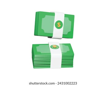  Ilustración de renderizado de icono de dólar 3d