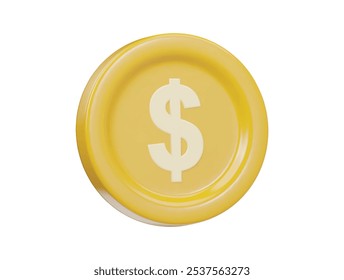 Icono de dólar Ilustración de render 3d 