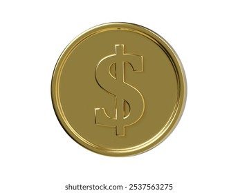 Dollar icon 3d render illustration 