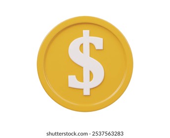Dollar icon 3d render illustration 