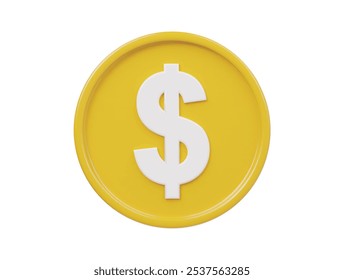 Icono de dólar Ilustración de render 3d 