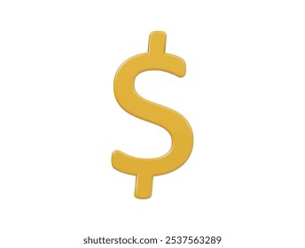 Dollar icon 3d render illustration 