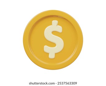 Dollar icon 3d render illustration 