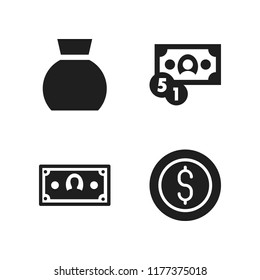 dollar icon. 4 dollar vector icons set. coin and money icons for web and design about dollar theme