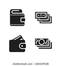 dollar icon. 4 dollar vector icons set. money and wallet icons for web and design about dollar theme