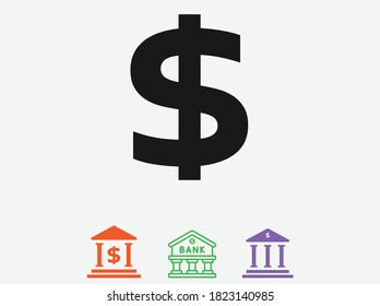 Dollar icon. Banking icon. Financial icon vector 
