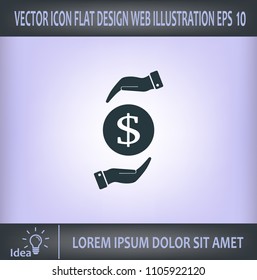 Dollar icon in black circle, vector icon.