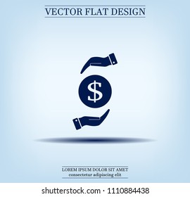 Dollar icon in black circle, vector icon.