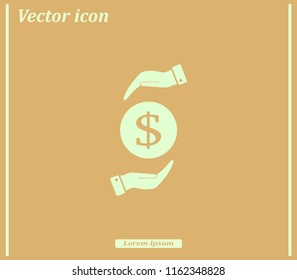 Dollar icon in black circle, vector icon.