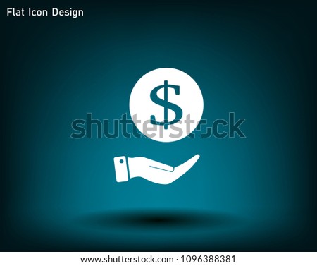 Dollar icon in black circle, vector icon.