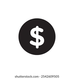 Dollar icon black and white vector sign