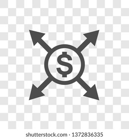 dollar icon for Business design vector illustration on transparent background - Vector