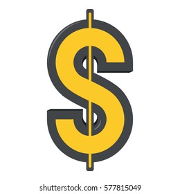Dollar icon. Cartoon illustration of dollar vector icon for web