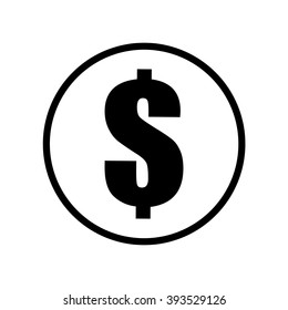 Dollar icon in circle . Vector illustration