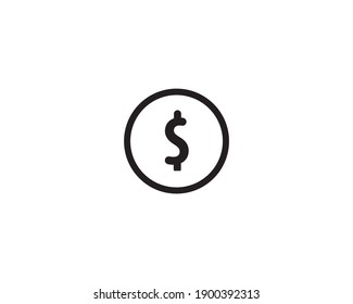 dollar icon, coin icon illustrator