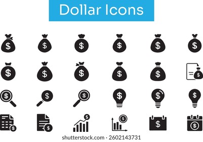 Dollar icon collection vector illustration