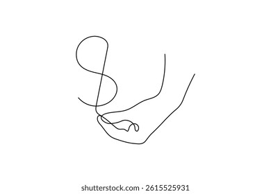 Dollar icon continuous one line drawing of isolated outline vector icon
