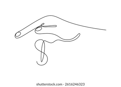 Dollar icon continuous one line art of outline vector drawing
