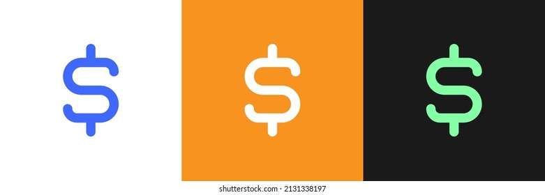 Dollar icon design set collection. Dollar currency vector icon set. Vector illustration
