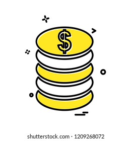 Dollar icon design vector 