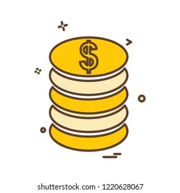 Dollar icon design vector 