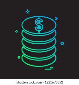 Dollar icon design vector 