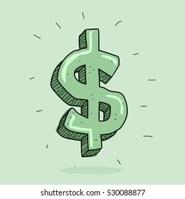dollar icon doodle