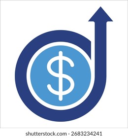 Dollar Up Icon Element für Design