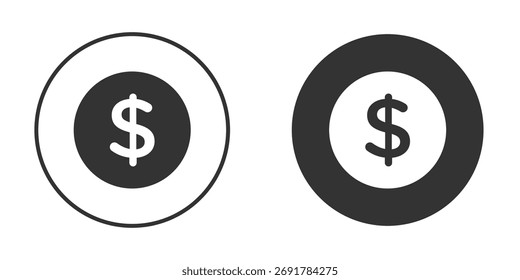 Dollar-Symbol. gefülltes Flachschild für mobiles Konzept. Vektorgrafiken