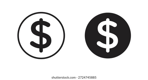 Icono del dólar. cartel plano lleno para el concepto móvil y el Diseño web