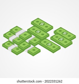 Dollar icon, flat design. Money dollars isolated on white background