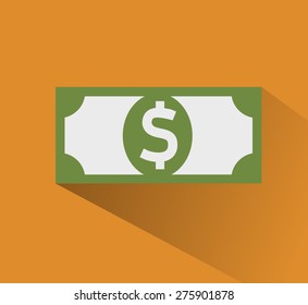 Dollar icon. Flat design style modern vector illustration. Isolated on stylish color background. Flat long shadow icon. Elements in flat design.