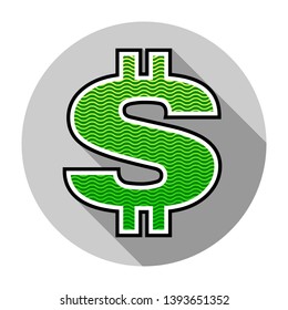 Dollar icon flat design vector illustration