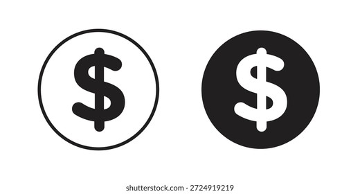 Icono de dólar plano y colección de carrera para ui ux trabajo.