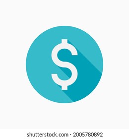 Dollar-Symbol mit flachem Stil