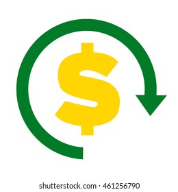 dollar icon in flat style