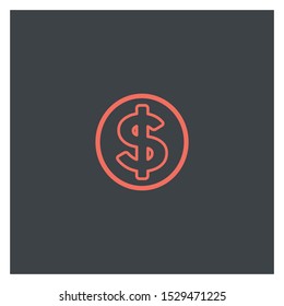 Dollar icon in flat style.Vector illustration.10 eps.