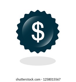 dollar icon - glossy button