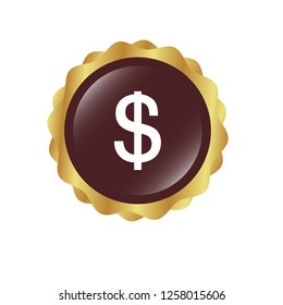 dollar icon - glossy button