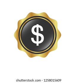 dollar icon - glossy button