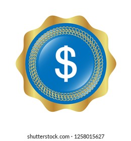 dollar icon - glossy button