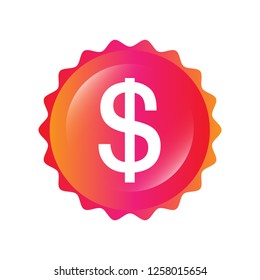 dollar icon - glossy button