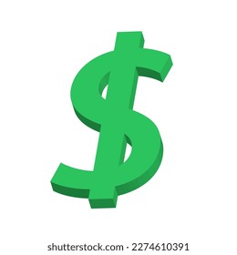 Dollar icon green color realistic vector