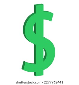 Dollar-Symbol-grüner Farbvektor