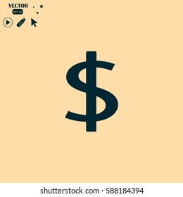 Dollar Icon illustration isolated vector sign symbol.
