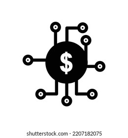 Dollar icon illustration. icon related to fintech. Glyph icon style. Simple design editable