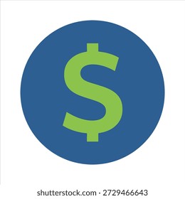 Dollar-Symbol, Illustrationsvektor mit weißem Hintergrund