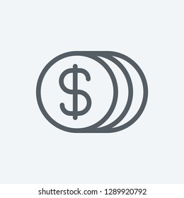 Dollar icon isolated on background. Currency symbol modern, simple, vector, icon for website design, mobile app, ui. Vector Illustration