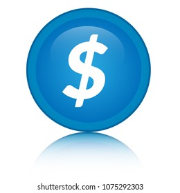 Dollar icon isolated on elegant blue round button vector illustration