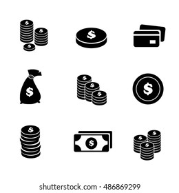 Dollar icon isolated on neutral background. Vector art.